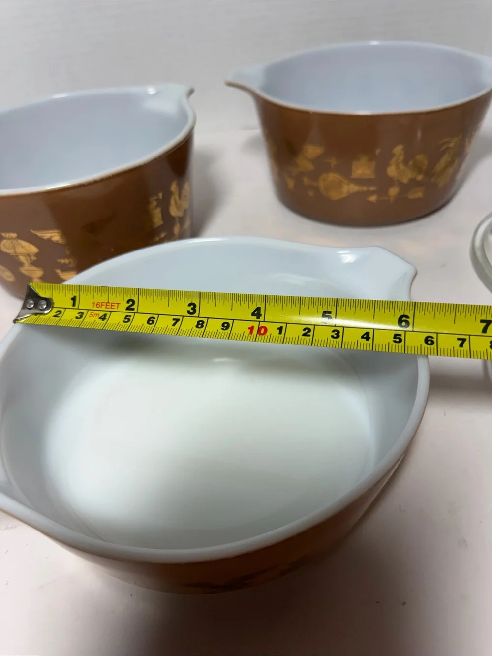 Vintage Pyrex Americana -  Brown Gold 1960s casserole dishes